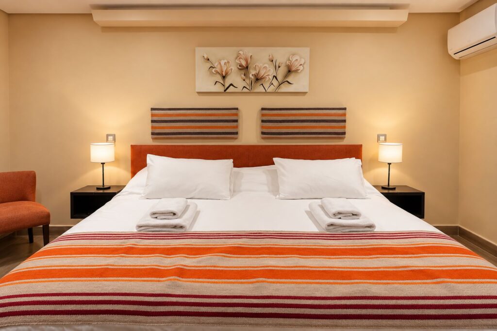 Habitación doble matrimonial, hotel Adobe Suites.